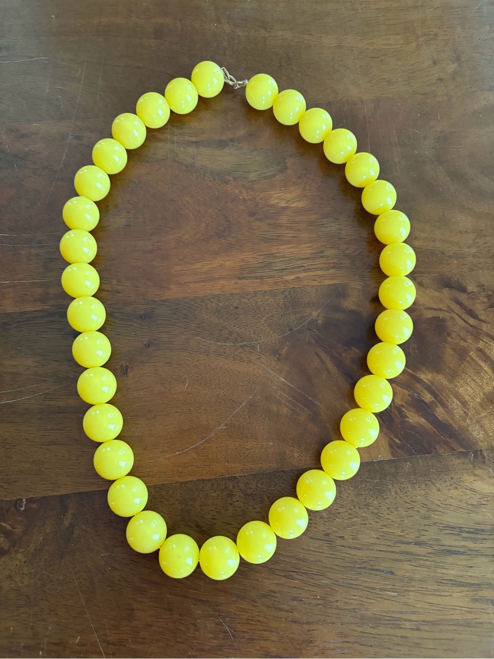 Vintage Yellow Beaded Necklace